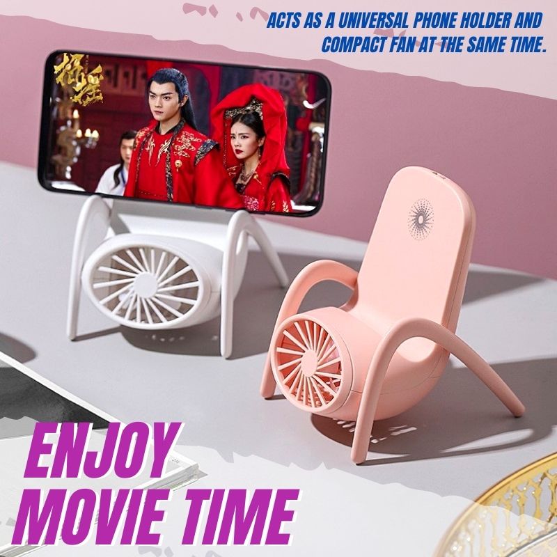 2-in-1 USB Fan Charging Phone Holder